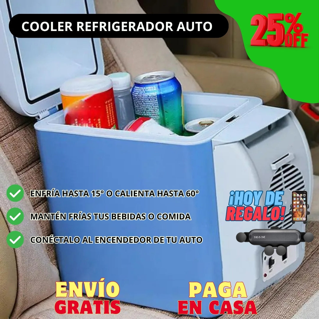 Refrigerador Cooler Portátil para Conexión al Auto + Porta Celular de REGALO
