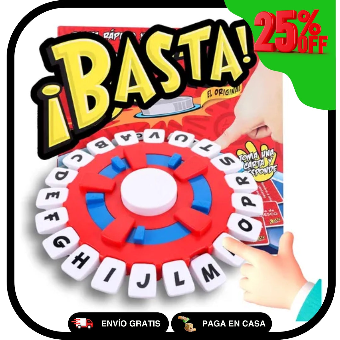¡BASTA! Juego de Mesa en Español (Versión Electrónica) + Hielera Cubeta de REGALO