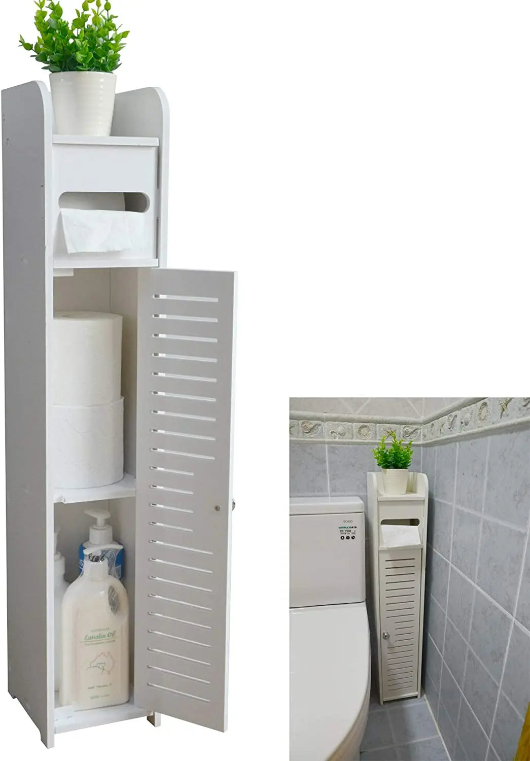 ESTANTE DE BAÑO CON PORTA CONFORT