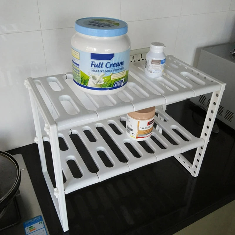 ESTANTE ORGANIZADOR EXPANDIBLE DE DOBLE NIVEL - BAJO LAVAPLATOS