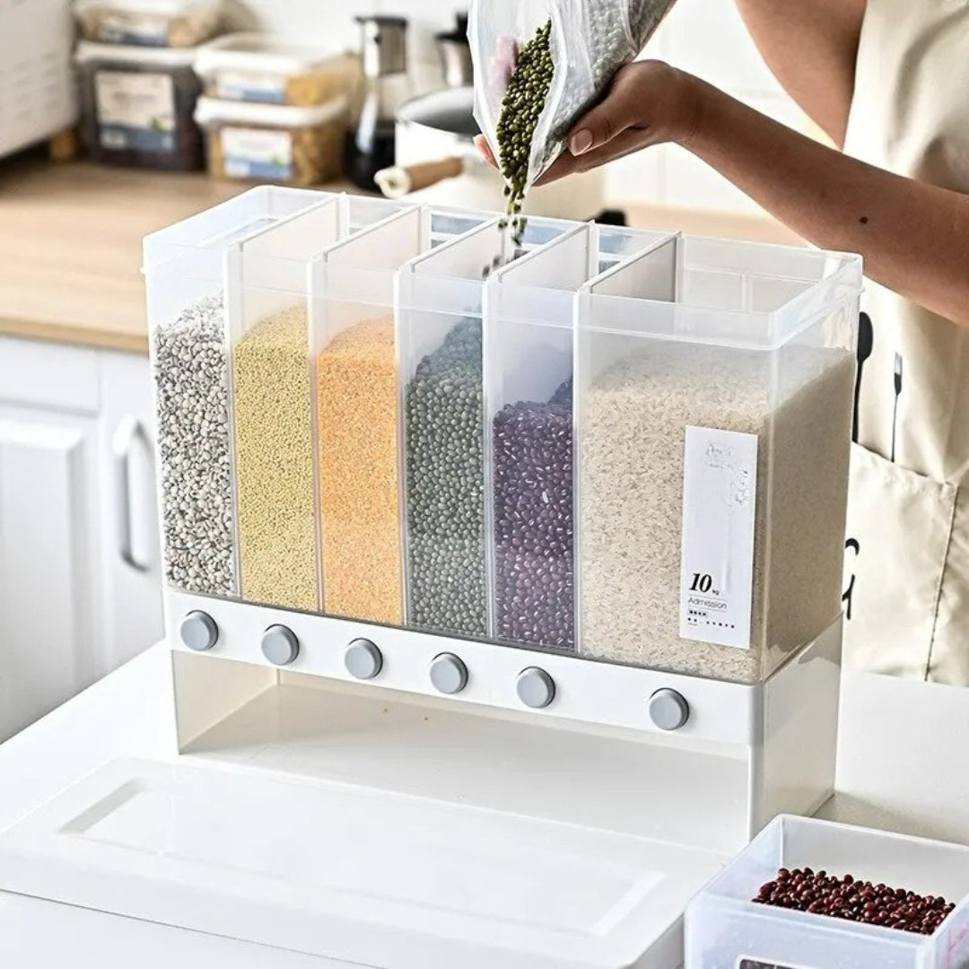 DISPENSADOR DE GRANOS 6 EN 1 | INCLUYE PORCIONADOR