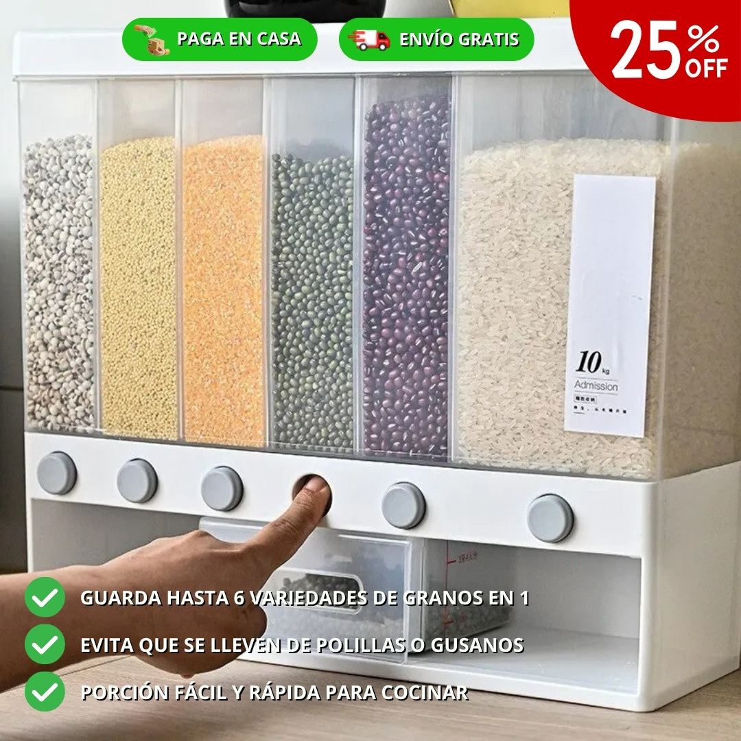 DISPENSADOR DE GRANOS 6 EN 1 | INCLUYE PORCIONADOR