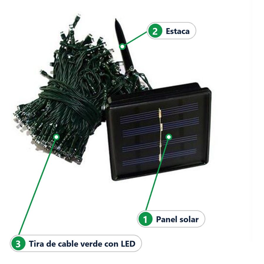 Luces Solares de Navidad 170 LED Luz Cálida | Decora Afuera sin Enchufe | Envío Gratis