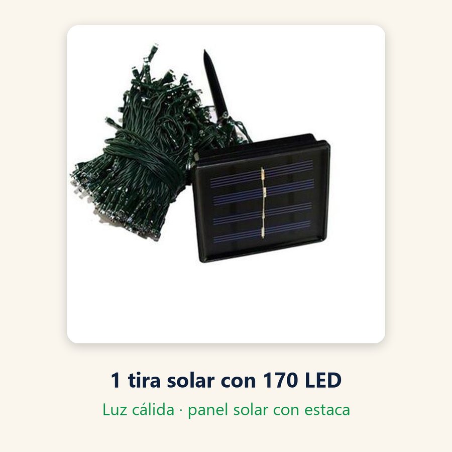 Luces Solares de Navidad 170 LED Luz Cálida | Decora Afuera sin Enchufe | Envío Gratis