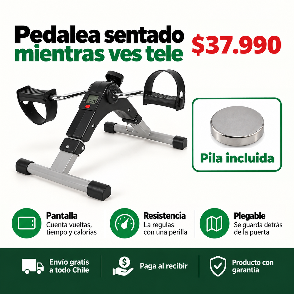 Pedalea sentado mientras ves tele, pila incluida