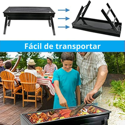 PARRILLA PORTÁTIL PLEGABLE A CARBÓN | AFILADOR CUCHILLOS DE REGALO