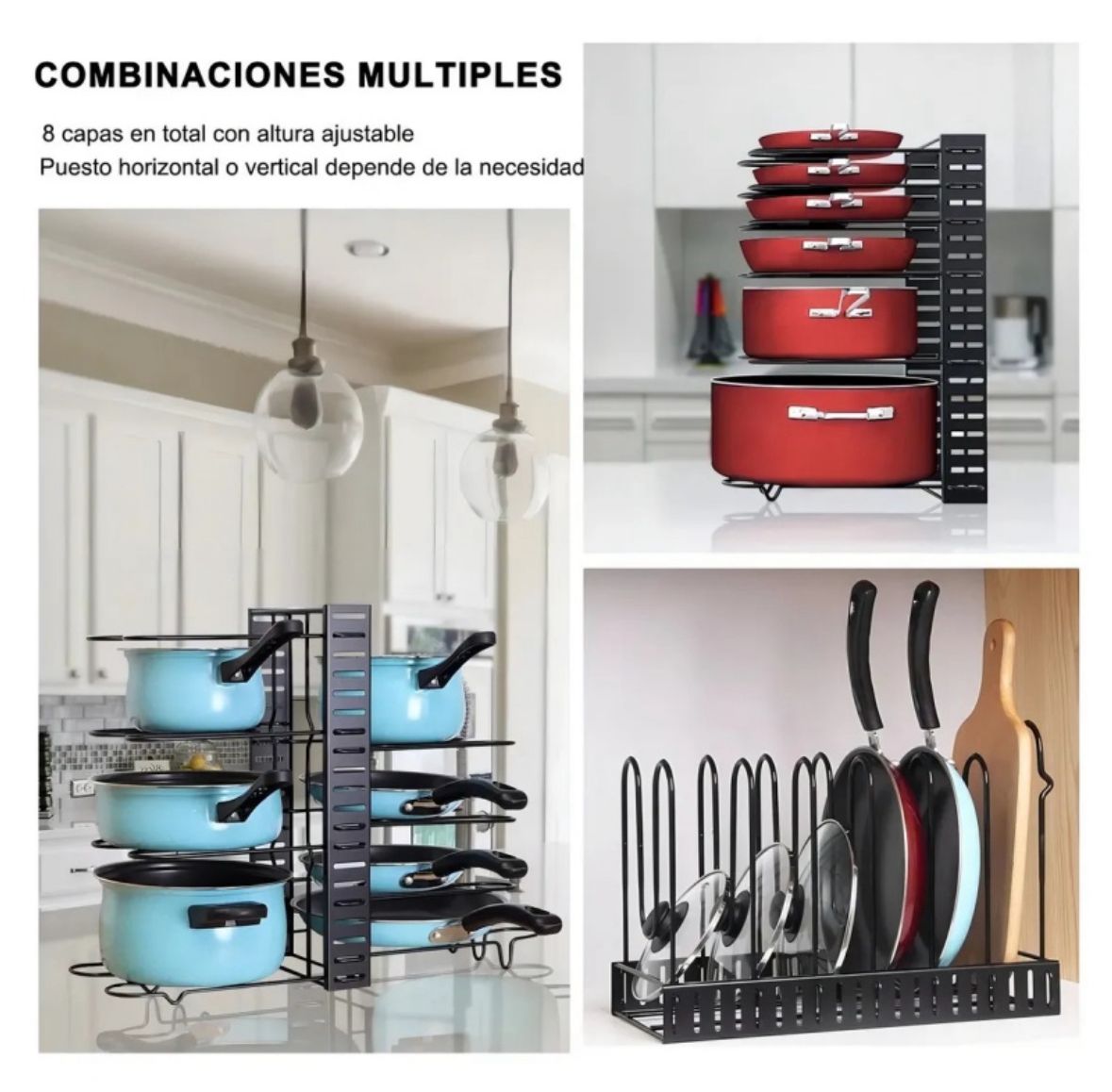 Tres formas de instalacion: vertical, doble u horizontal