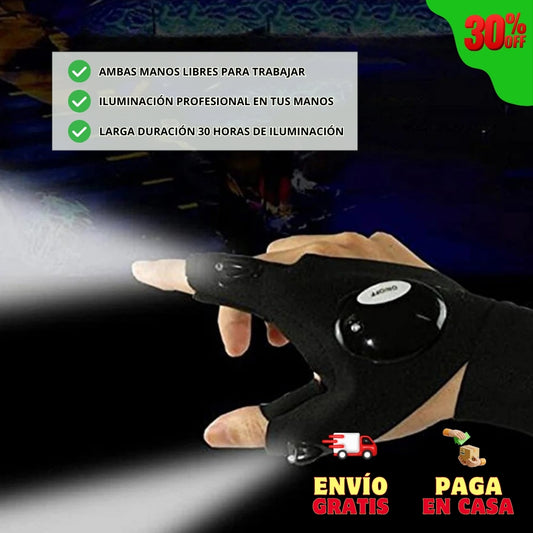 PAR DE GUANTES PROFESIONALES LUZ LED | CON PILAS GRATIS
