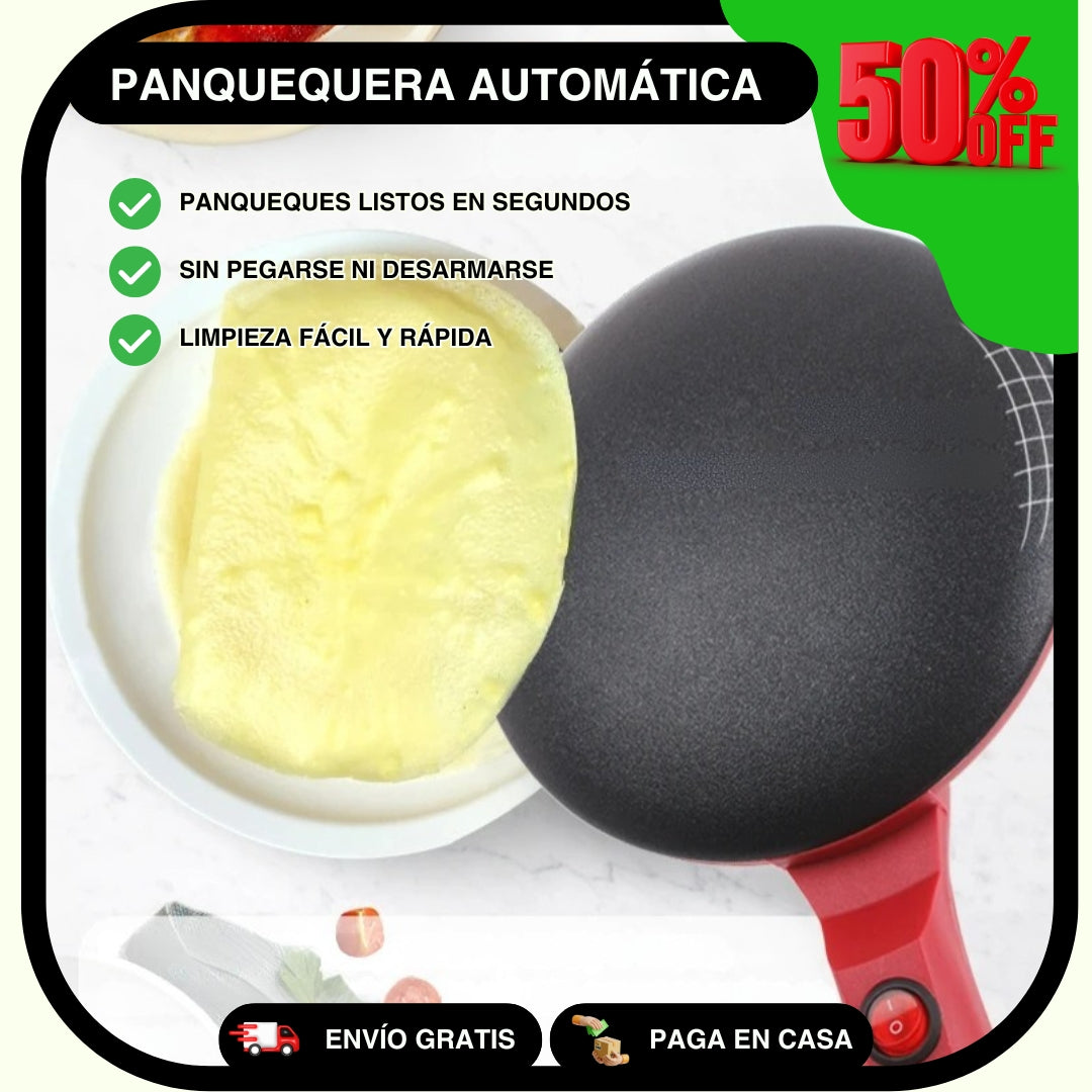 Panquequera Eléctrica Automática Antiadherente + Afilador de Cuchillos de REGALO