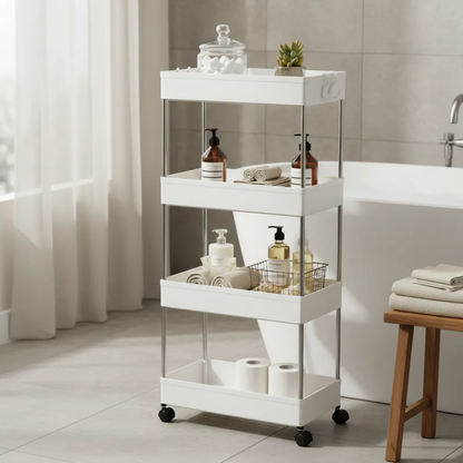 Estante Carrito con Ruedas de 4 Pisos Multifuncional