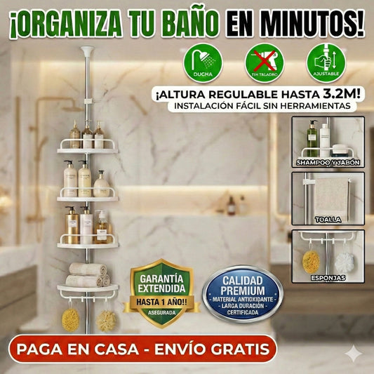 Estante Esquinero para Ducha + 1 AÑO DE GARANTÍA GRATIS