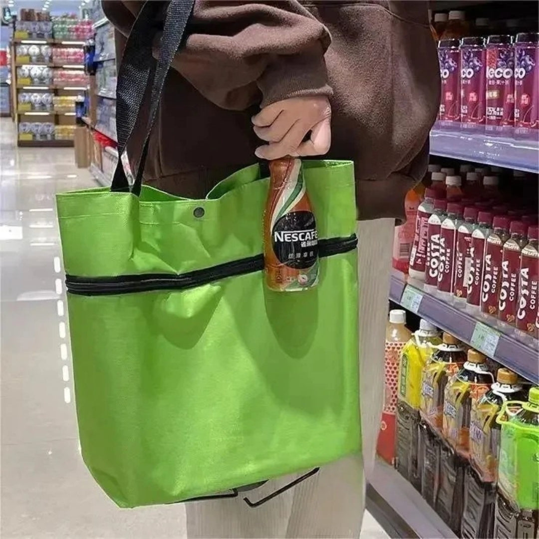 Carrito de Compra Plegable con Ruedas para Mercadería + Afilador Cuchillos de REGALO (c/ envío gratis)