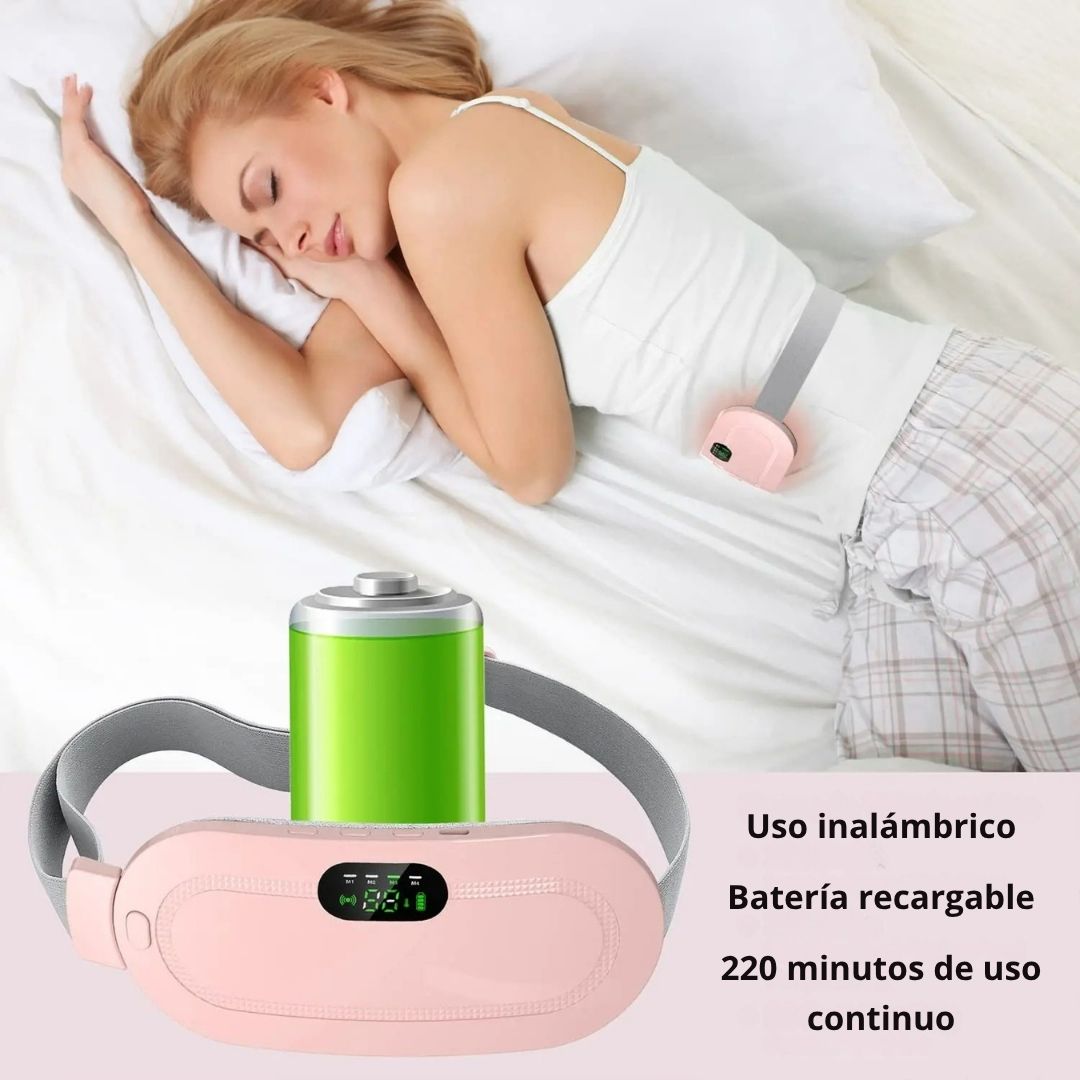 Cinturón con Calor y Vibración para Cólicos Menstruales Recargable USB