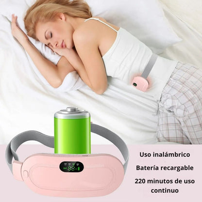 Cinturón con Calor y Vibración para Cólicos Menstruales Recargable USB