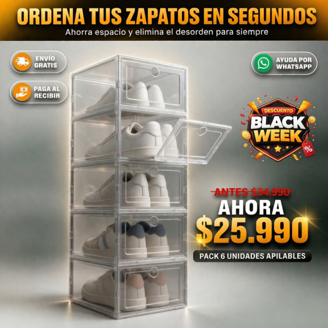 Organizador de Zapatos Pack 6 Unidades Apilables