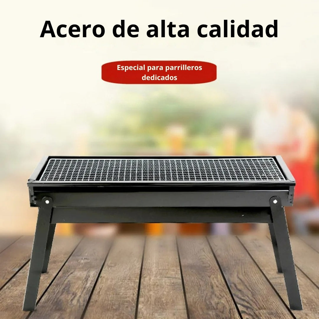 PARRILLA PORTÁTIL PLEGABLE A CARBÓN | AFILADOR CUCHILLOS DE REGALO