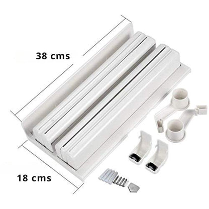 Dispensador 3 en 1: Toalla Papel + Aluminio + Plástica | Afilador Cuchillos de REGALO