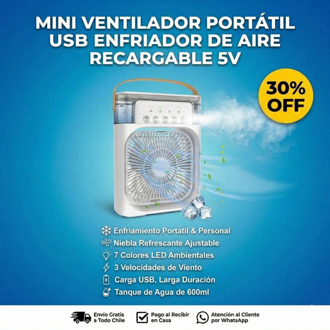 PACK DE DOS MINI A/C 2 EN 1: VENTILADOR Y HUMIDIFICADOR