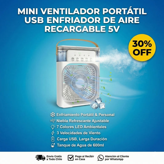 PACK DE DOS MINI A/C 2 EN 1: VENTILADOR Y HUMIDIFICADOR