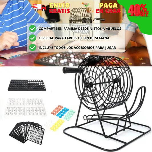 BINGO JUEGO DE MESA 18 PERSONAS | INCLUYE ACCESORIOS COMPLETOS