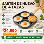 Sartén de 4 Espacios | Desayunos Perfectos y Sin Estrés | Envío Gratis