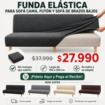 Funda Elástica para Sofá Cama, Futón y Sofá de Brazos Bajos | 2 Cuerpos