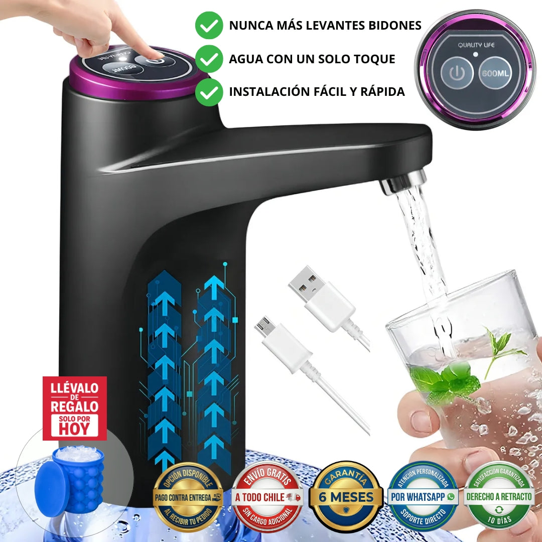 DISPENSADOR PREMIUM PARA BIDÓN DE AGUA + CUBETA MOLDE PARA HIELO DE REGALO