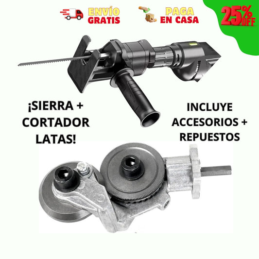 JUEGO DOS ADAPTADORES DE TALADRO SIERRA Y METALES | ACCESORIOS INCLUIDOS