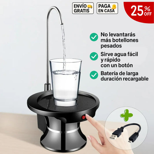 DISPENSADOR DE AGUA CON PLATAFORMA PARA BIDÓN + CABLE USB INCLUIDO