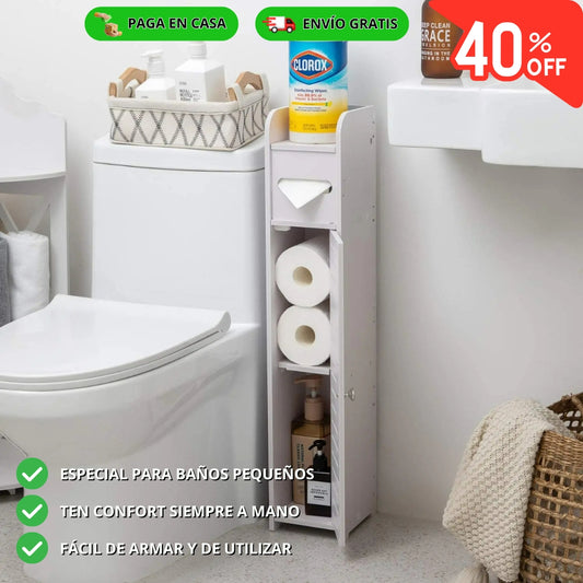 ESTANTE DE BAÑO CON PORTA CONFORT