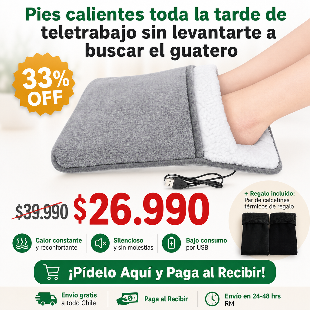 Calentador de Pies USB | Pies Calentitos Todo el Día | Calcetines de Regalo