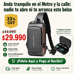 Bolso Bandolera Antirrobo | Camina con Seguridad | Audífonos Bluetooth de REGALO + Envío Gratis