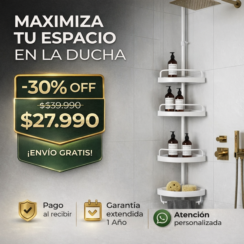 Estante Esquinero para Ducha + 1 Año de Garantía GRATIS