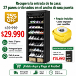 Zapatero 9 Niveles para 27 Pares | Cepillo Limpia Zapatillas de REGALO | Envío Gratis