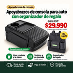 Apoyabrazos de Consola para Auto + Organizador de Asiento de Regalo | Viaja más Cómodo | Envío Gratis