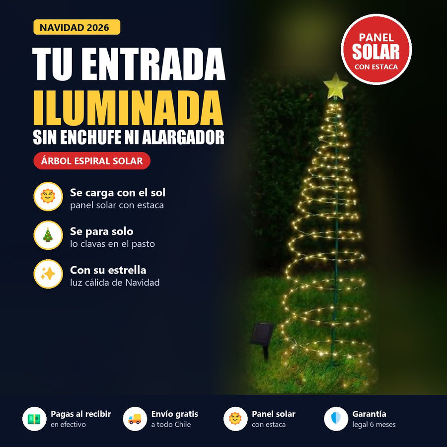 Árbol Espiral Solar de Navidad con Estrella