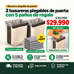 Basurero Plegable de Puerta Pack de 2 + 5 Paños de Regalo | Orden en la Cocina | Envío Gratis