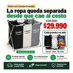 Cesto Separador de Ropa 3 Compartimentos | Blanca, Negra y de Color | Envío Gratis