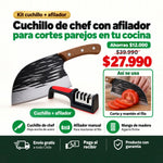 Cuchillo Chef Japonés + Afilador | Cortes Parejos en Carnes y Verduras | Envío Gratis