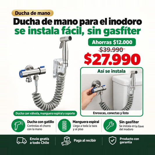 Ducha de Mano para Inodoro | Instalación Fácil sin Gasfíter | Envío Gratis