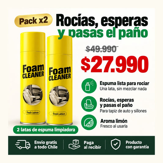 Foam Cleaner Espuma Limpiadora | Tapiz del Auto, Sillones y Zapatillas | Pack x2 + Envío Gratis