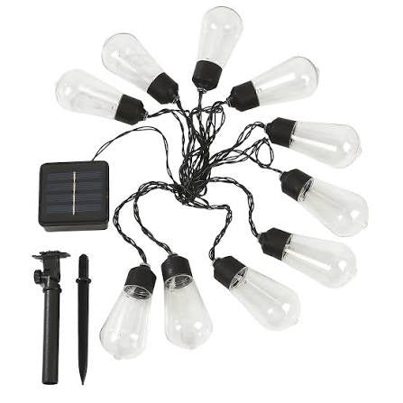 Guirnalda Solar 10 m con 10 Ampolletas | Tu Patio Iluminado sin Gastar Luz | Envío Gratis