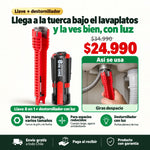 Llave de Gasfitería 8 en 1 + Destornillador con Luz | Arregla Grifos y Tuercas sin Llamar al Gasfíter | Envío Gratis