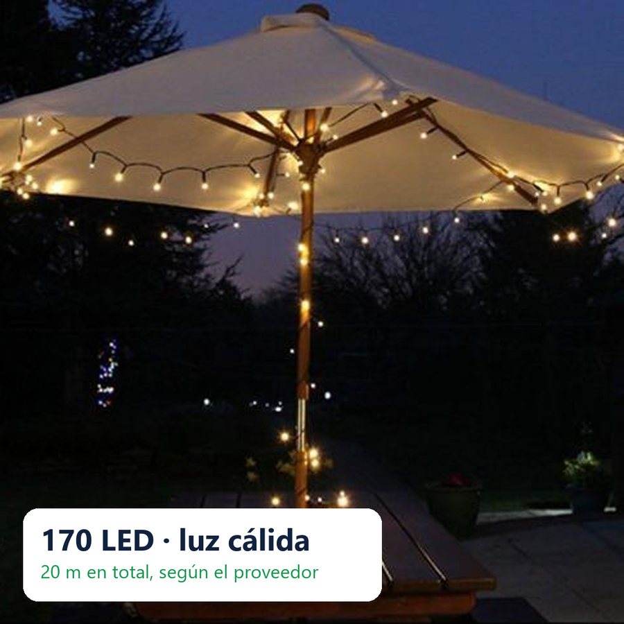 Luces Solares de Navidad 170 LED Luz Cálida | Decora Afuera sin Enchufe | Envío Gratis