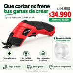 Tijera Eléctrica Inalámbrica | Corta y Crea en Casa | Cinta Doble Cara de Regalo