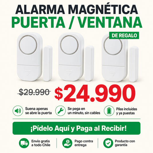 Pack 2 Alarmas para Puerta o Ventana | Te Avisa si la Abren | 1 de Regalo