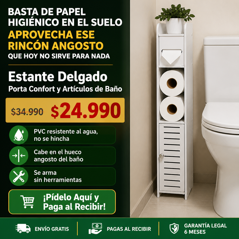 ESTANTE PORTA CONFORT Y ARTÍCULOS BAÑO + ENVÍO GRATIS