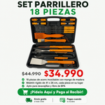 Set Parrillero 18 Piezas con Maletín | Llega al 18 con Todo Listo