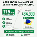 Aspiradora Inalámbrica Vertical Multifuncional + Limpiador de Vidrio Magnético de Regalo