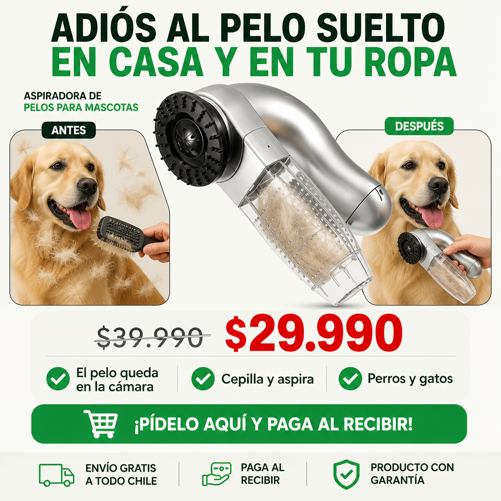 Aspiradora de Pelos para Mascotas | El Pelo Queda Dentro | Envío Gratis